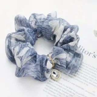 【Akiko Sakai】古典名畫系列色彩碎花雪紡水鑽造型髮圈(生日 送禮 禮物)