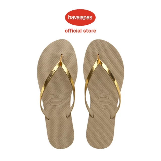 【havaianas 哈瓦仕】拖鞋 女鞋 夾腳拖 金屬鞋帶 巴西 You Metallic 沙灰色 4135102-9371W(哈瓦士)