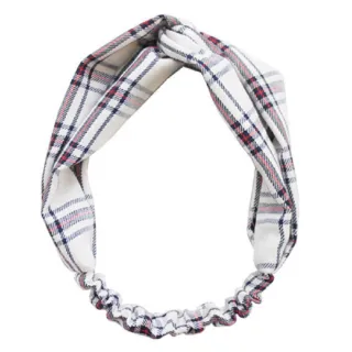 【Akiko Sakai】英倫氣質風格紋造型交叉髮帶(生日 送禮 禮物)