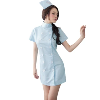 【愛衣朵拉】護士服 角色扮演診所制服 雙排扣洋裝(白衣天使連身裙3色)