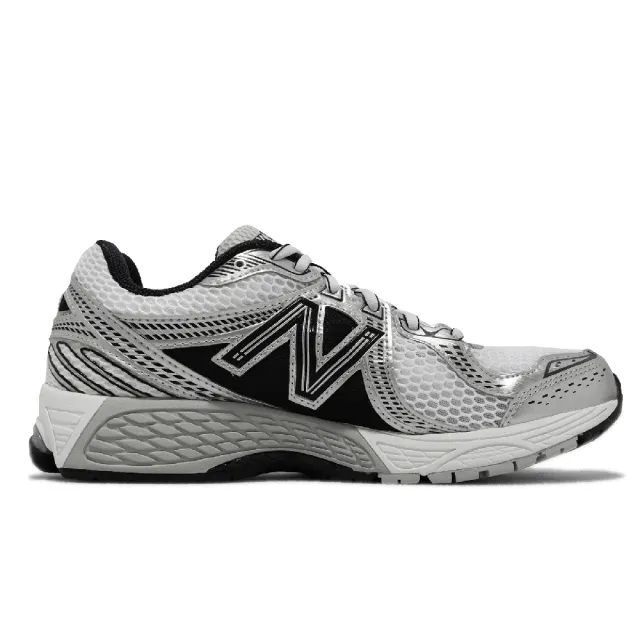 【NEW BALANCE】休閒鞋 860 V2 男鞋 女鞋 黑 金屬銀 NB 復古 慢跑鞋(ML860XD-D)