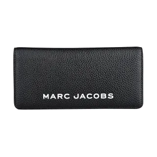 【MARC JACOBS 馬克賈伯】MARC JACOBS The Bold 浮雕白字LOGO牛皮壓釦式對開長夾(新黑)