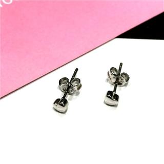 【Eli Jewelry】日本進口正Pt950立體飽滿小愛心造型鉑金耳環 耳針(附精美包裝組合 鉑金重0.29錢)