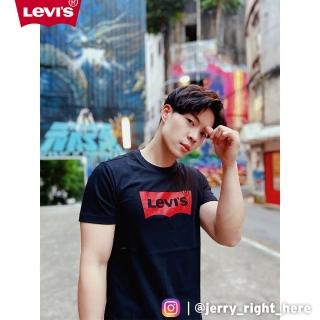 【LEVIS 官方旗艦】男款 重磅短袖T恤/修身版型/經典Logo/210GSM厚棉 黑 上衣 人氣新品 A4391-0001