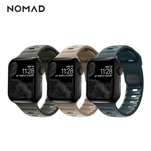 【NOMAD】Apple Watch 49/46/45/44mm 專用運動風FKM橡膠錶帶(機能防潑水/耐高溫耐油性)