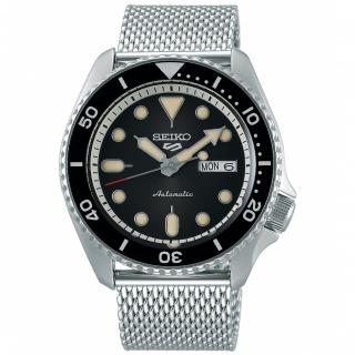 【SEIKO 精工】5 Sports 復古潮流米蘭帶運動機械錶-黑x銀/42.5mm 雙12限定(SRPD73K1/4R36-07G0D)