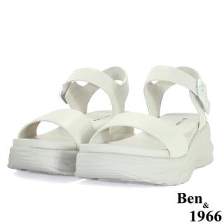 【Ben&1966】高階頭層牛皮經典厚底涼鞋-米白
