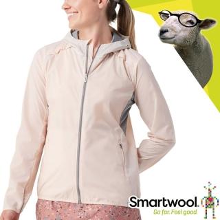 【SmartWool】女 Merino Sport 輕量連帽外套.休閒運動風衣(SW016602 淺粉)