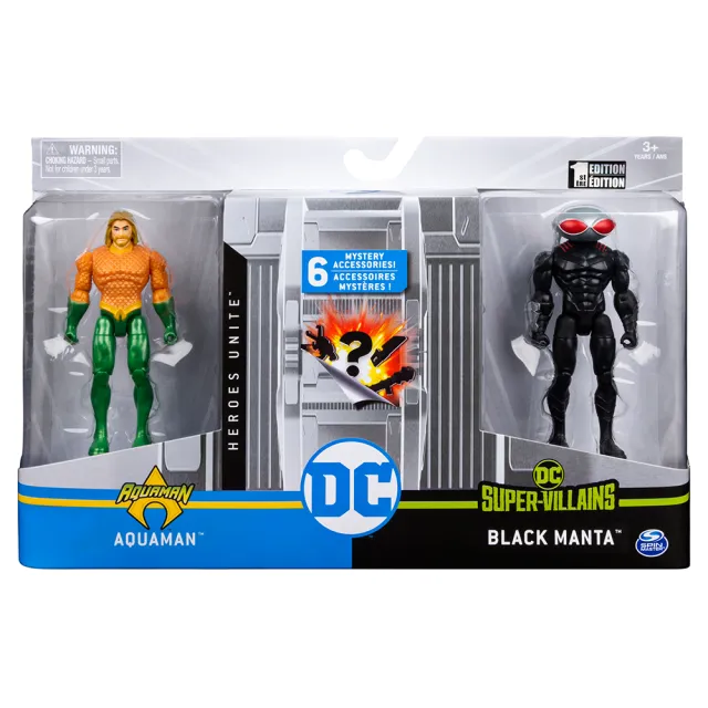 【DC COMICS】DC漫畫系列4吋可動人偶經典對戰組合-水行俠vs黑蝠（魚賁）(DC COMICS 超人經典玩具)