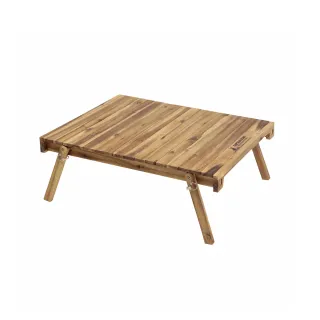 【CAPTAIN STAG】戶外露營原木兩用折疊桌(81x64x30cm)