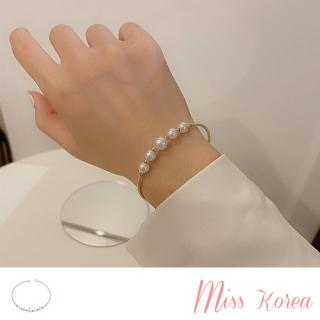 【MISS KOREA】韓國設計法式復古氣質珍珠手環(珍珠手環 法式手環)