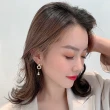 【SECRET BOX】韓國設計S925銀針閃耀水鑽圈圈幾何吊墜時尚耳環(S925銀針耳環 水鑽耳環 圈圈耳環)