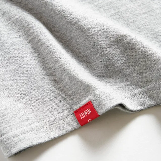 【EDWIN】男女裝 網路獨家↘3D-TOKYO堆疊短袖T恤(麻灰色)