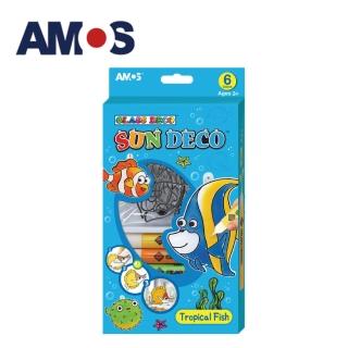 【AMOS 阿摩司】韓國原裝 6色熱帶魚模型板DIY玻璃彩繪組