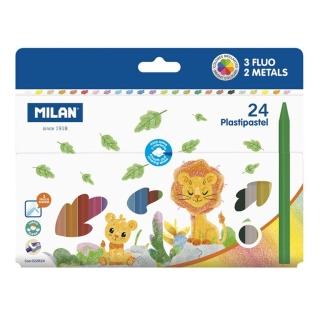 【MILAN】無毒不沾手蠟筆(24色)