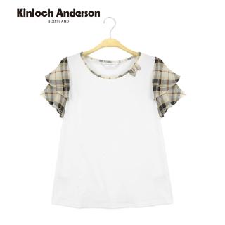 【Kinloch Anderson】金安德森女裝 剪接袖雪紡格紋上衣(KA0985301)