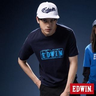 【EDWIN】男女裝 網路獨家↘模型LOGO短袖T恤(丈青色)