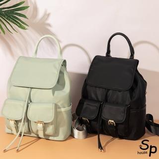 【Sp house】休閒百搭束口通勤旅遊多功能後揹包(2色可選)