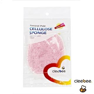 【韓國cleebee】雙面不勾紗網狀木漿海綿菜瓜布(兩包2入)
