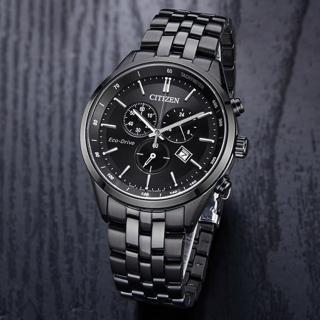 【CITIZEN 星辰】光動能 暗黑騎士競速計時男錶-黑/42mm(AT2145-86E)