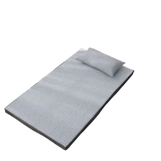 【ISHUR 伊舒爾】贈布藝收納盒1入 6D立體透氣8公分折疊床墊 加大6尺 台灣製(附專用收納袋/布套可拆/可摺疊)