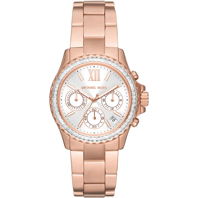 Michael Kors MK Everest 三眼計時時尚晶鑽女錶-36mm 99狂買節(MK7213)