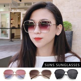 【SUNS】光感雙圈幾何金屬太陽眼鏡 大框顯小臉墨鏡(抗UV400/檢驗合格)