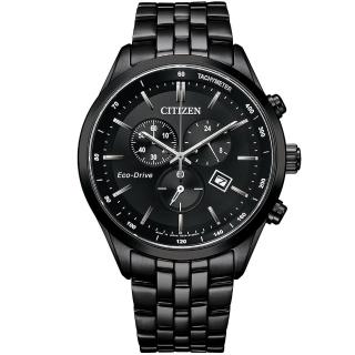 【CITIZEN 星辰 官方授權】光動能三眼計時手錶-42mm 禮物(AT2145-86E)