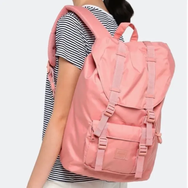 【Herschel】雙11 Little America 中型 粉紅 粉色 磁扣 厚筆電夾層 輕量帆布 防潑水 背包 後背 