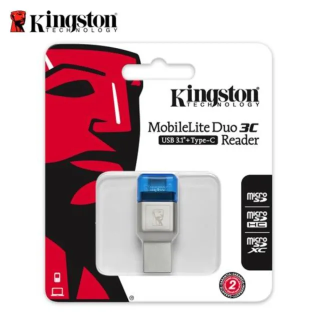 【Kingston 金士頓】全新 雙用介面 TypeC+USB3.2 小卡MicroSD讀卡機(原廠2年保固 MobileLite Duo)