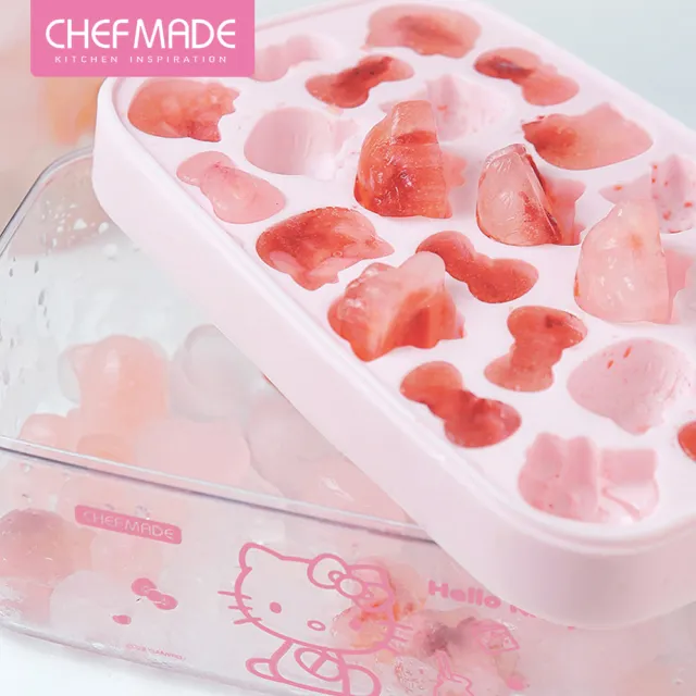【美國Chefmade】Hello kitty 凱蒂貓造型 矽膠製冰儲冰盒(CM065)