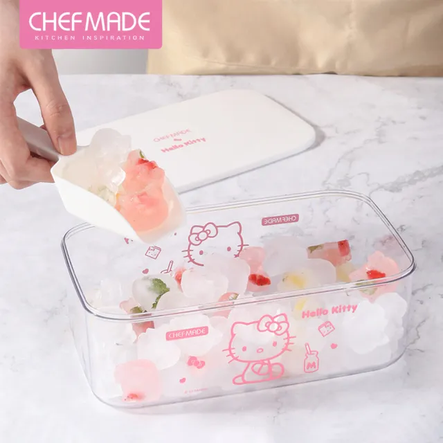 【美國Chefmade】Hello kitty 凱蒂貓造型 矽膠製冰儲冰盒(CM065)