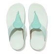【FitFlop】WALKSTAR FINESTRIPE WEBBING TOE-POST SANDALS經典復刻LOGO夾腳涼鞋-女(水藍綠)
