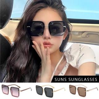 【SUNS】韓版方框墨鏡 ins韓妞必備款眼鏡 歐美款S07 五色任選(採用PC防爆鏡片/抗UV400/檢驗合格)