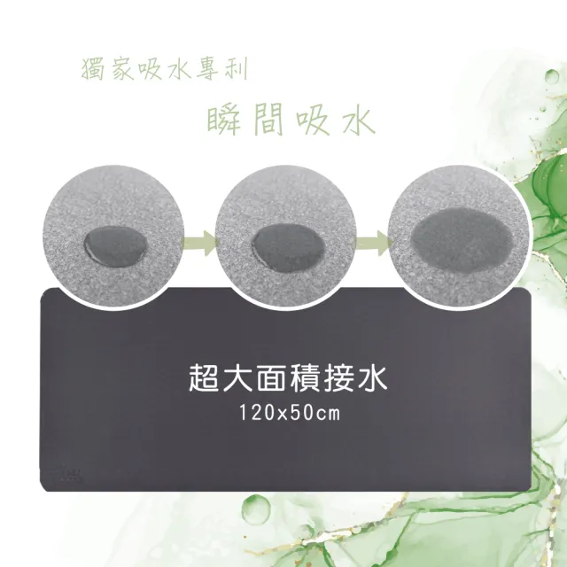 【怪獸居家生活】rubber anne 台灣製 30秒瞬吸 軟式珪藻土廚房吸水地墊(120cmx50cm)