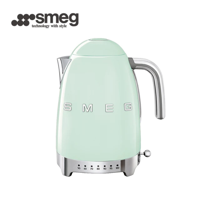 【SMEG】義大利控溫式復古電熱水壺-粉綠色(KLF04PGUS)
