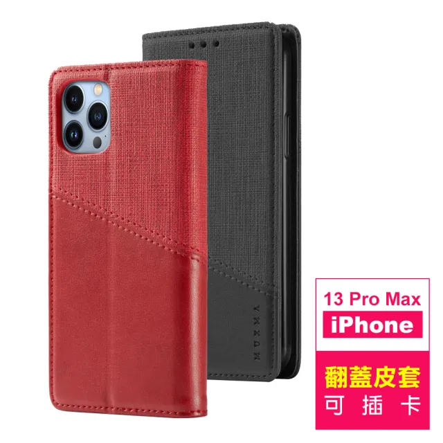 iPhone13ProMax 6.7吋 磁吸式翻蓋插卡手機皮套保護殼(13ProMax保護殼 13ProMax手機殼)