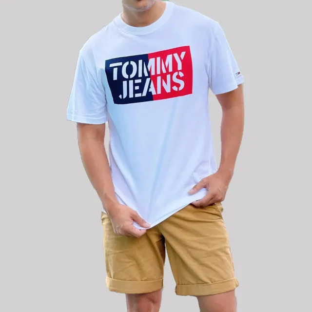 【TOMMY HILFIGER】TOMMY 經典印刷文字圖案短袖T恤 上衣-白色(平輸品/短T)