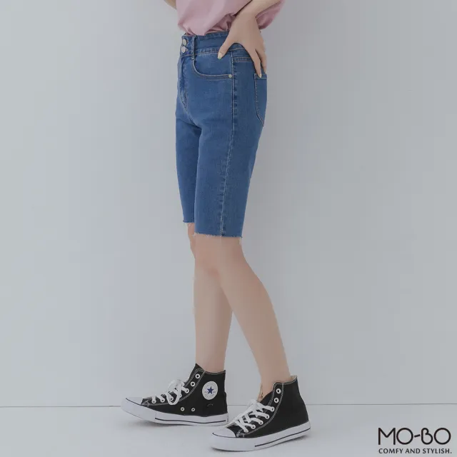 【MO-BO】彈力合身男友風丹寧馬褲(褲子)