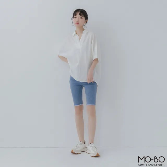 【MO-BO】彈力合身男友風丹寧馬褲(褲子)