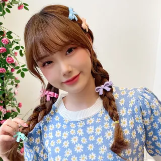 【MISA】蝴蝶結髮夾/法式馬卡龍色系復古蝴蝶結髮夾 邊夾 瀏海夾(6色任選)
