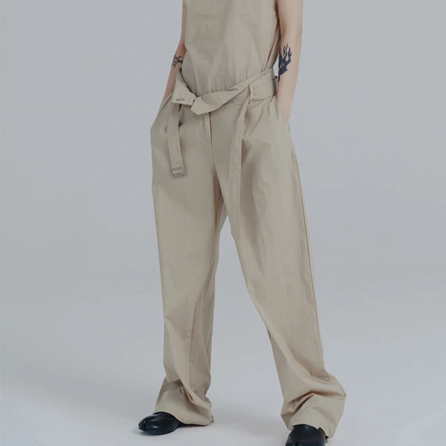 【設計所在】夏季新款簡約港風腰帶工裝長褲 STZ-6235(S-L可選)