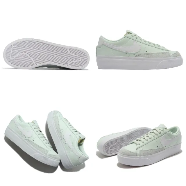 【NIKE 耐吉】休閒鞋 Wmns Blazer Low Platform 女鞋 蘋果綠 厚底 增高 白勾 皮革 麂皮(DJ0292-300)