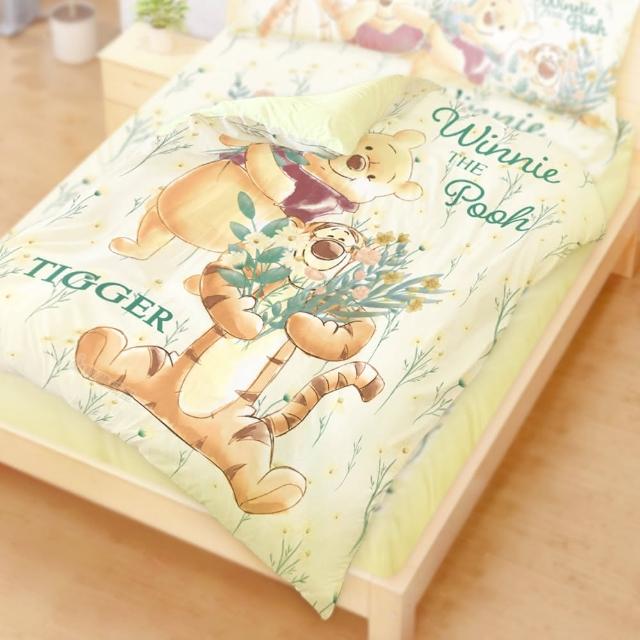 【享夢城堡】四季涼被5x6－迪士尼小熊維尼Pooh 花日秘境-米黃 涼被/冷氣毯
