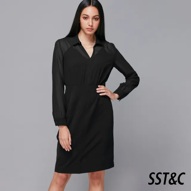 【SST&C 超值限定】女士 設計款長袖洋裝/雪紡長袖洋裝-多款任選