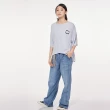 【JEEP】女裝 天絲棉涼感寬版五分袖T恤(水藍)
