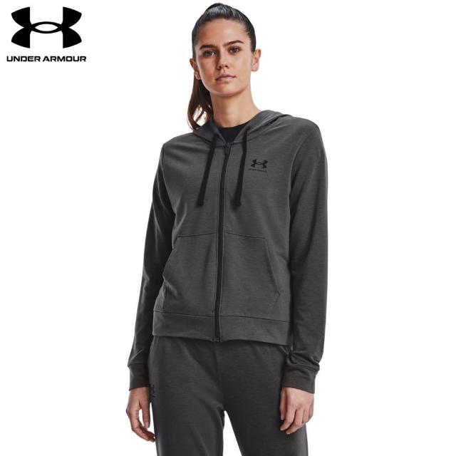 【UNDER ARMOUR】UA 女 RIVAL TERRY 連帽外套_1369853-010(灰)