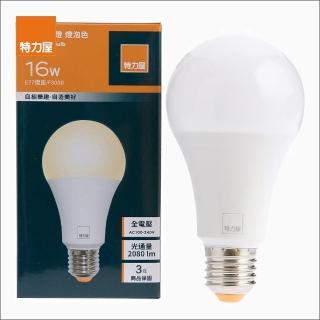 【特力屋】金耀16W LED球泡燈 黃光