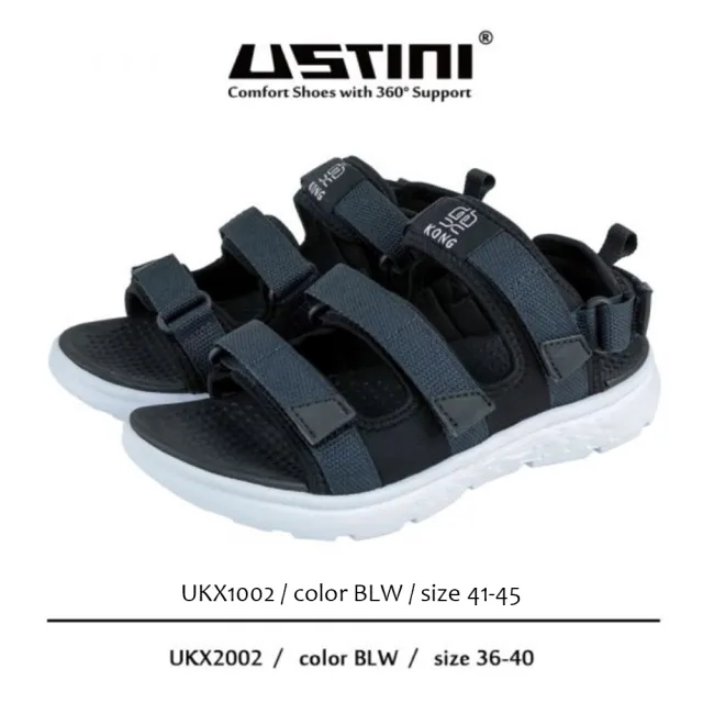 【Ustini】2way任我調涼拖鞋  男版(輕便出門 旅遊必備涼鞋  拖鞋 UKX1002BLW)