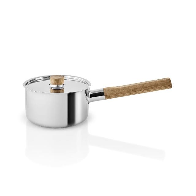 【IUSE】丹麥 Eva Solo Nordic Kitchen不鏽鋼單手鍋16cm-附蓋(不鏽鋼/單手鍋/木頭柄/牛奶鍋)